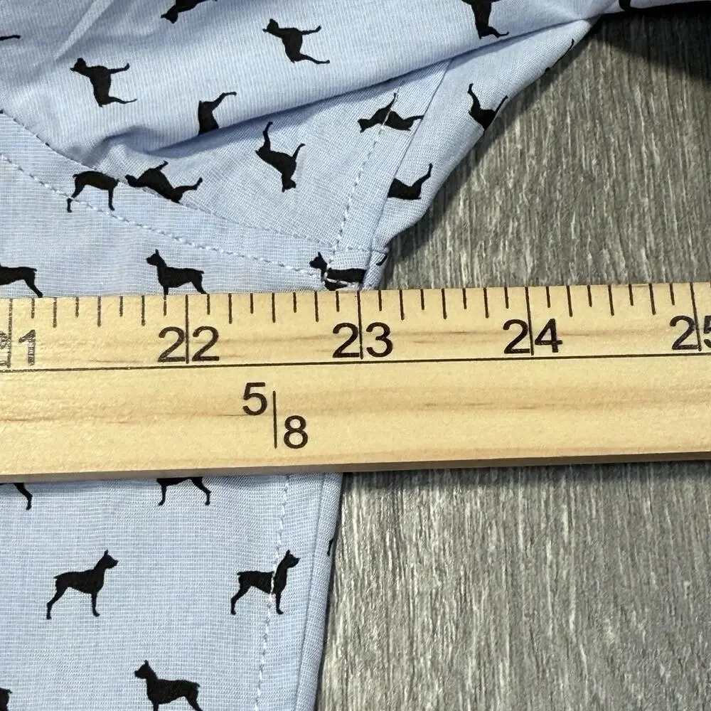 Banana Republic Mens All Over Dog Print Button Down Stretch Dress Shirt Sz L NWT